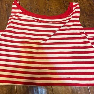 TORRID Red and White Boatneck Tanl